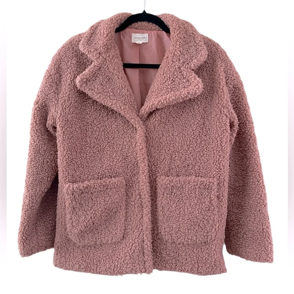 Orange Creek Teddy Sherpa Jacket Lightweight Mauve- Women's Sz Medium